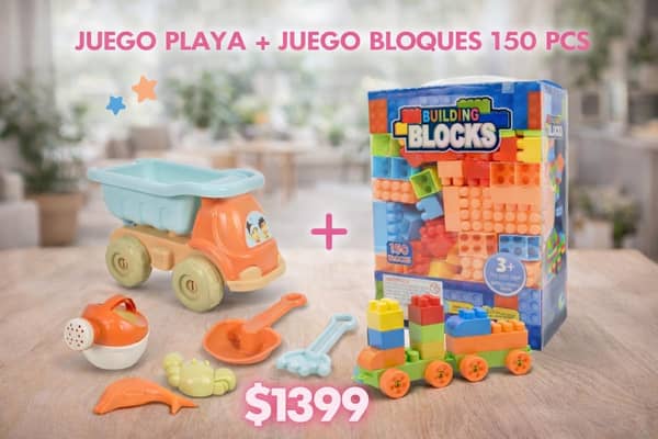 Juego playa + bloques 150 pcs